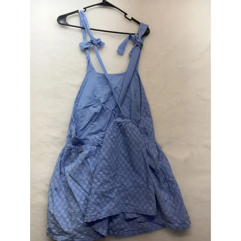 Free People Va Va Volume mini dress blue size small summer halter boho low back